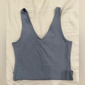 Abercrombie & Fitch Slate Blue V-Neck Bodysuit